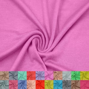 60&quot; Wide Rayon Spandex Jersey Knit Fabric by the Yard - 4-Way Stretch, 160GSM, Medium Weight - Breathable, Pink Rose# 13390