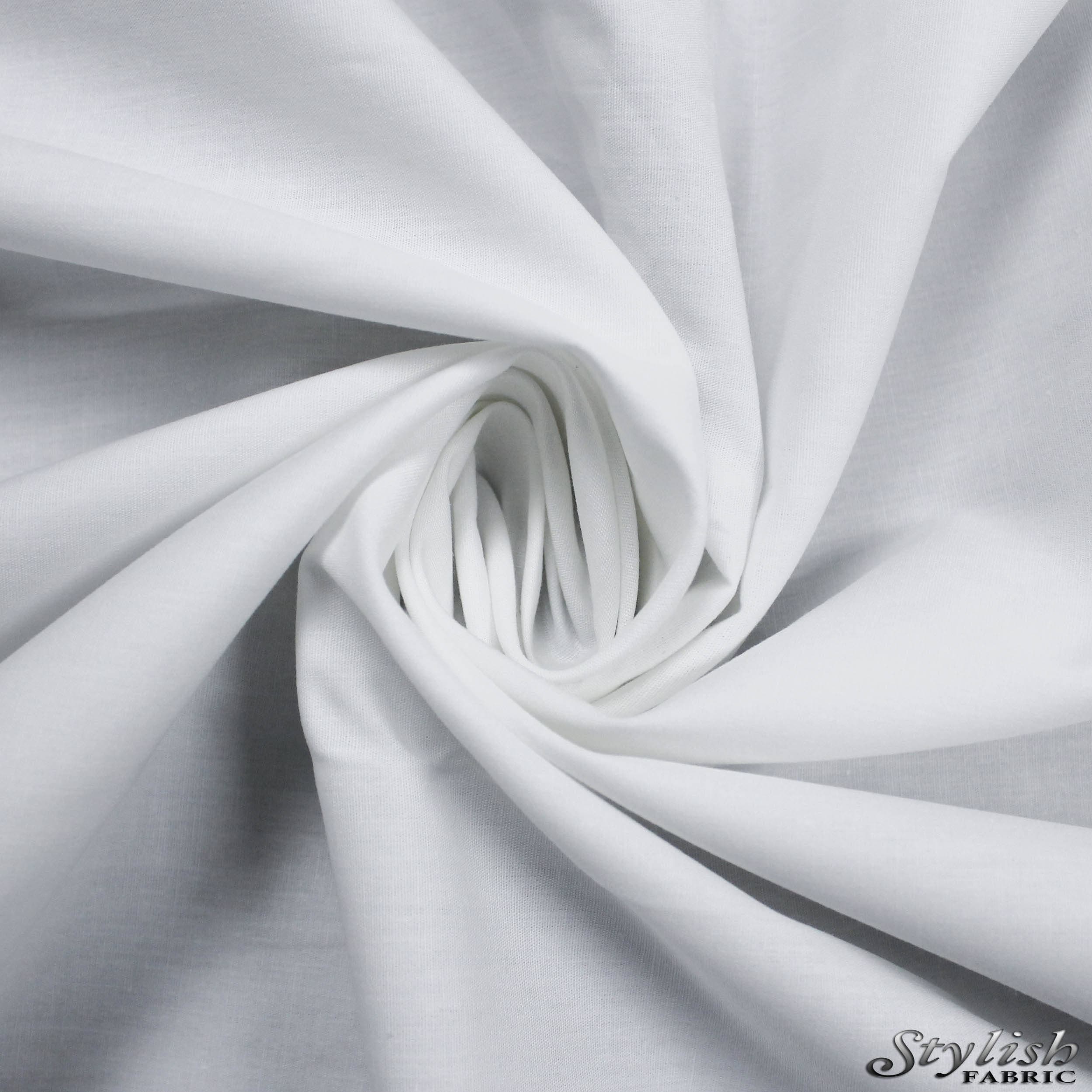 White Cotton 58'' Poplin Fabric by the Yard or Sample Etsy