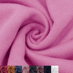 65&quot; Wide 100% Cotton Fleece Fabric by the Yard - 280 GSM, Medium Weight, 2-Way Stretch, Soft & Breathable  for Apparel. #815