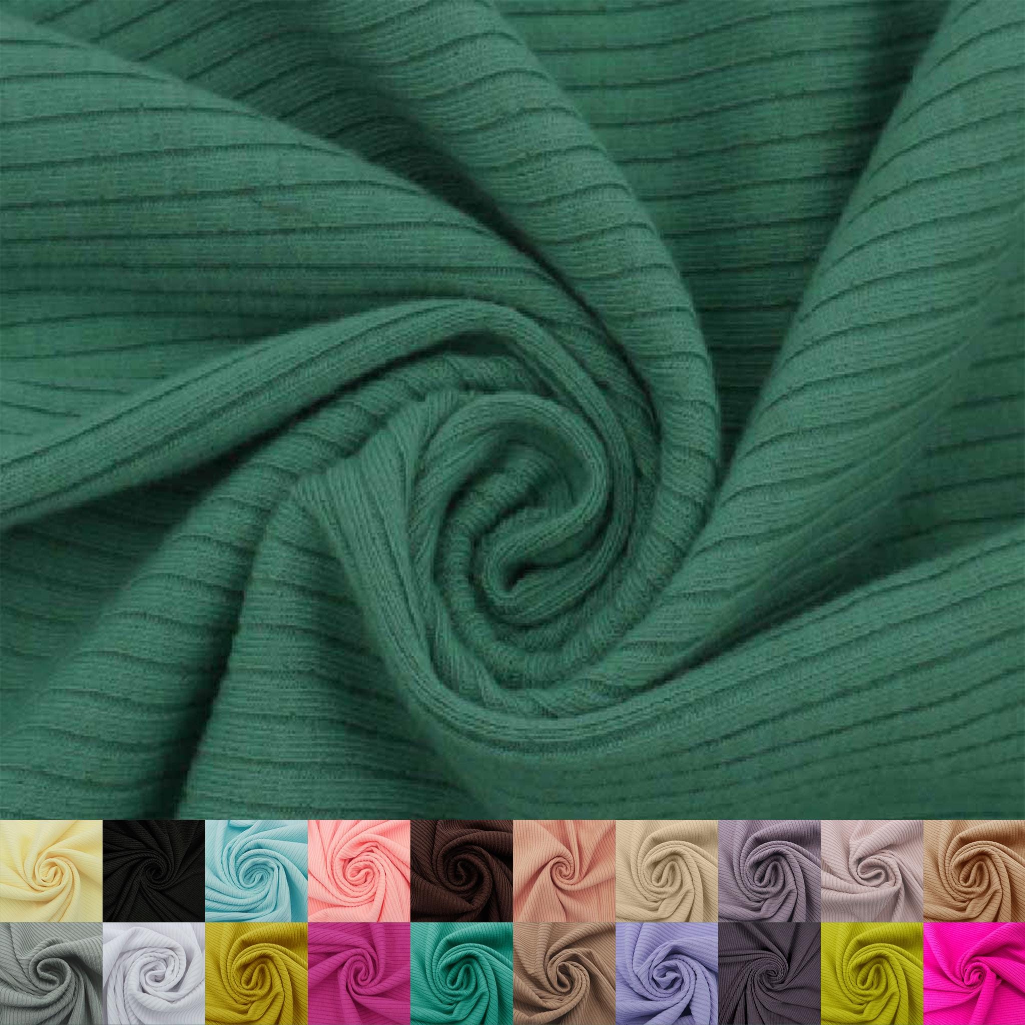 【SCENERITY】Fizzle Linen Knit Soft 4x2 Rib Knit Fabric by the Yard – Solid Color