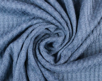 Deep Blue Waffle Rayon Spandex Open Knit Fabric by the Yard - 1 Yard Style 659