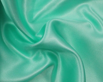 60" inches Wide - by The Yard - Charmeuse Bridal Satin Fabric for Wedding, Apparel, Crafts, Decor, Costumes (JADE, 1 YARD)