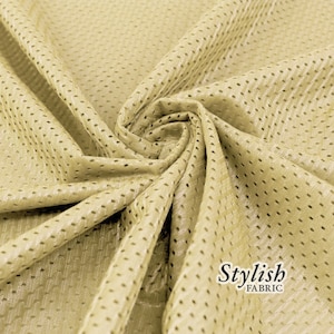 Vegas Gold Football Mesh Knit Fabric by the Yard, Football Fabric, Soccer Fabric, Basketball Jersey Fabric - 1 Yard Style 2005