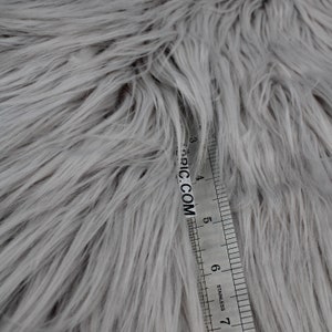 Charcoal Faux Fur Fabric Long Pile Mongolian Style 5000 - Etsy
