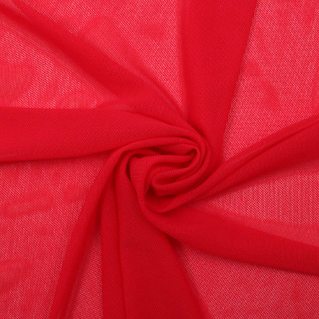 Red Nylon Power Mesh Fabric by the Yard Soft Sheer Drape Mesh Etsy