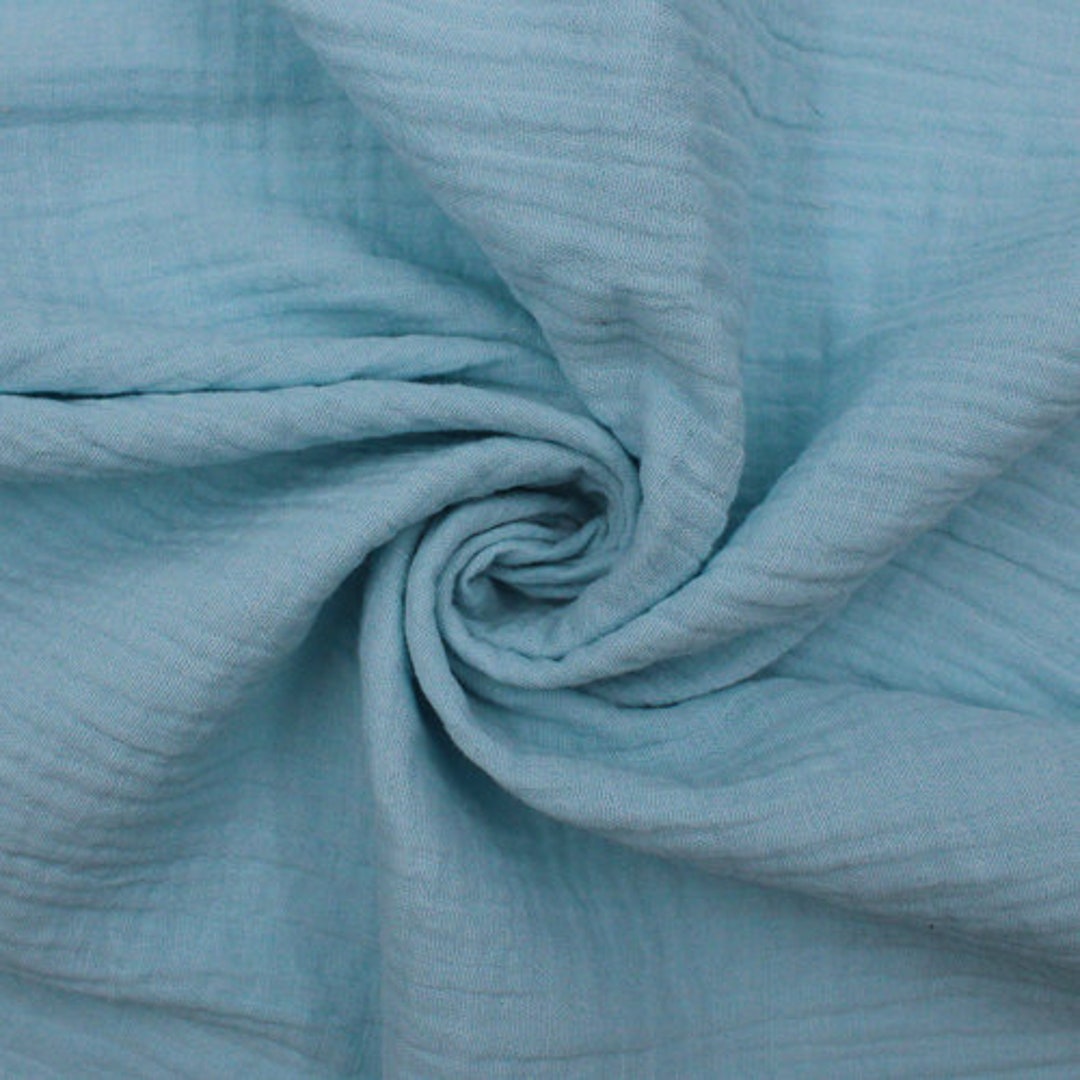 Blue Spa Solid Color 100% Cotton Gauze Fabric by the Yard 1 Yard Style 795  