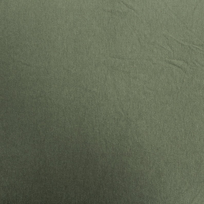 Army Green Crepe Viscose Fabric by the yard 550 image 2