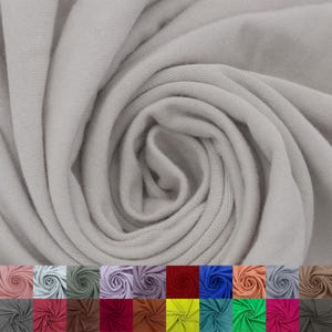 Tessuto in maglia jersey spandex rayon modale largo 60&quot; tagliato su misura (225 GSM) - Peso medio, elasticizzato in 4 direzioni, traspirante - Pietra n. 765