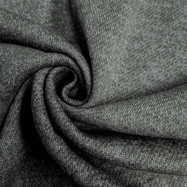 Charcoal 2 Tone French Terry Brushed Fleece Fabric by the yard - 1 Yard Style 732