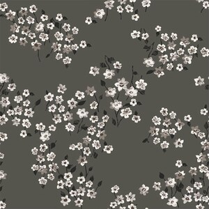 Sage Neutral Small Flowers Design Printed on Rayon Crepon Fabric by the Yard - Style P-2889-636
