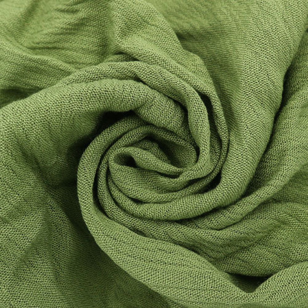 Silk fabric, Rich Ripe Pear Green Silk Crepe de Chine (Made