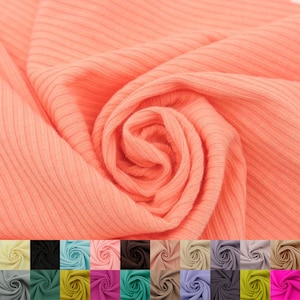 Soft 4x2 Rib Knit Fabric by the Yard – Solid Color | Stretchy, Textured Knit for Tops, Dresses, Loungewear – Style 774