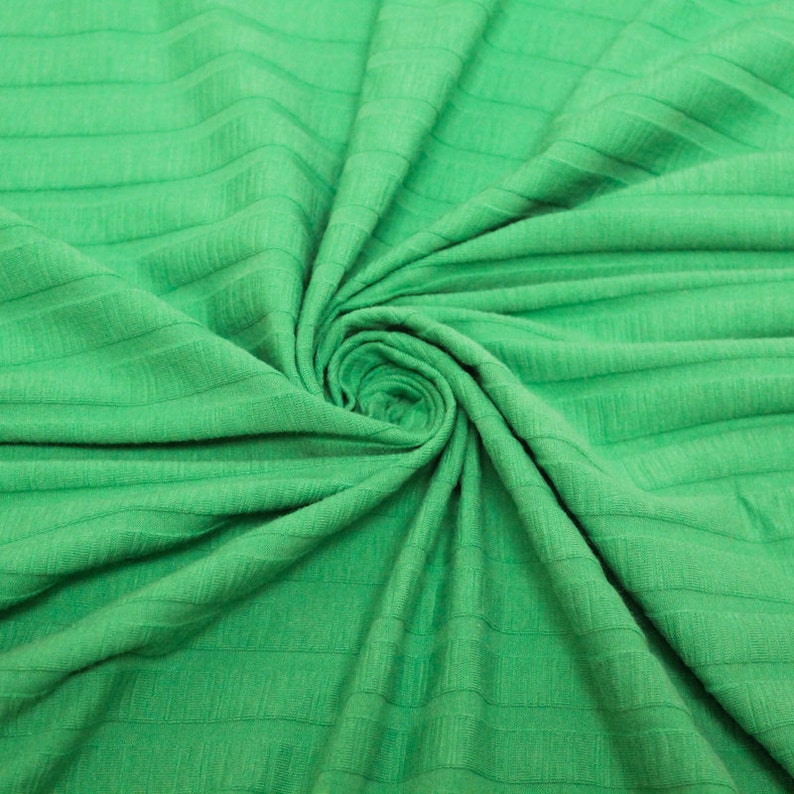 Kelly Green Wide Rib Knit Stretch Fabric by the Yard 1 Yard | Etsy