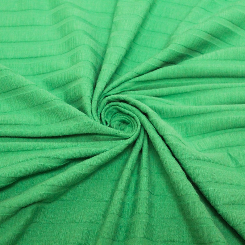 Kelly Green Wide Rib Knit Stretch Fabric by the Yard 1 Yard Etsy