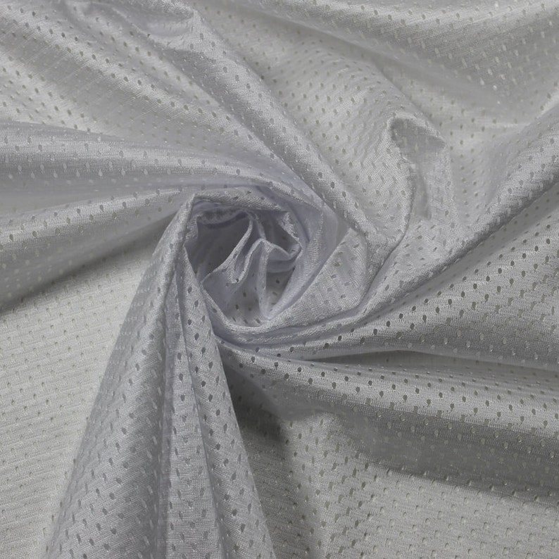 White Football Polyester Shiny Mesh Knit Fabric by the Yard - Etsy