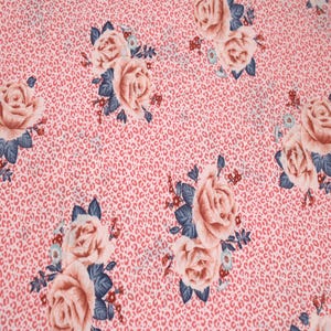 Coral Apricot Medium Floral with Animal Skin Pattern Printed Silex Polyester Spandex Fabric by the Yard Style P-1921-793
