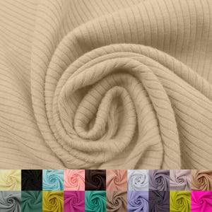 Soft 4x2 Rib Knit Fabric by the Yard – Solid Color | Stretchy, Textured Knit for Tops, Dresses, Loungewear – Style 774