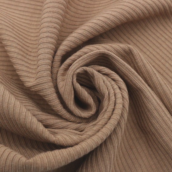 Latte Solid 4x2 Rib Knit Fabric by the Yard Style 774 -  Ireland