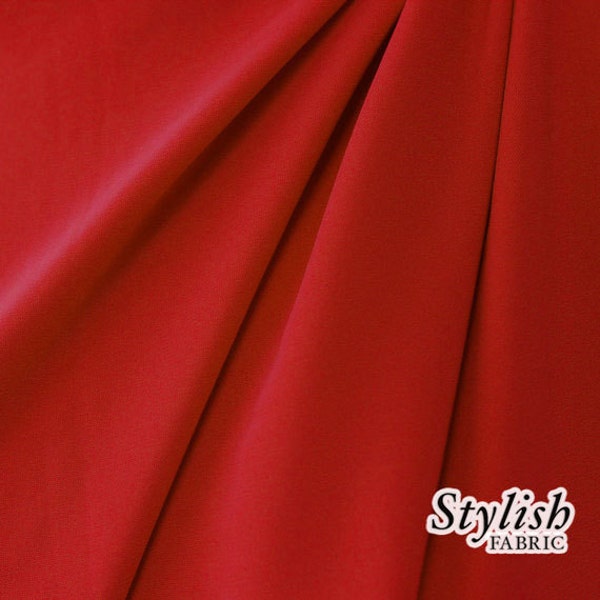 Red ITY Stretch Knit Fabric Red Tissue Knit Fabric by the yard ITY Stretch Jersey Fabric - 1 Yard Style 450