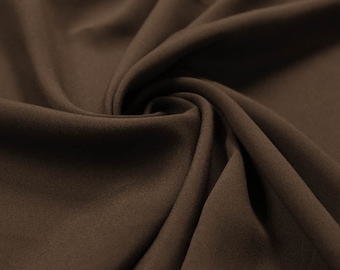 CLOSEOUT!!!  Mocha Solid CDC 75D Crepe De Chine  Fabric by the Yard- Style 3003