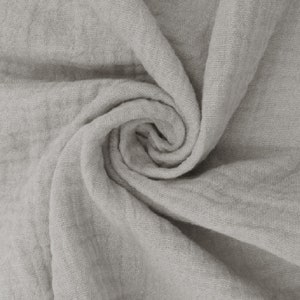 55&quot; Wide-100% Cotton Gauze Fabric by the Yard-130GSM-Breathable and Anti-wrinkle for Sewing, Apparel, and DIY Projects. Gray #795