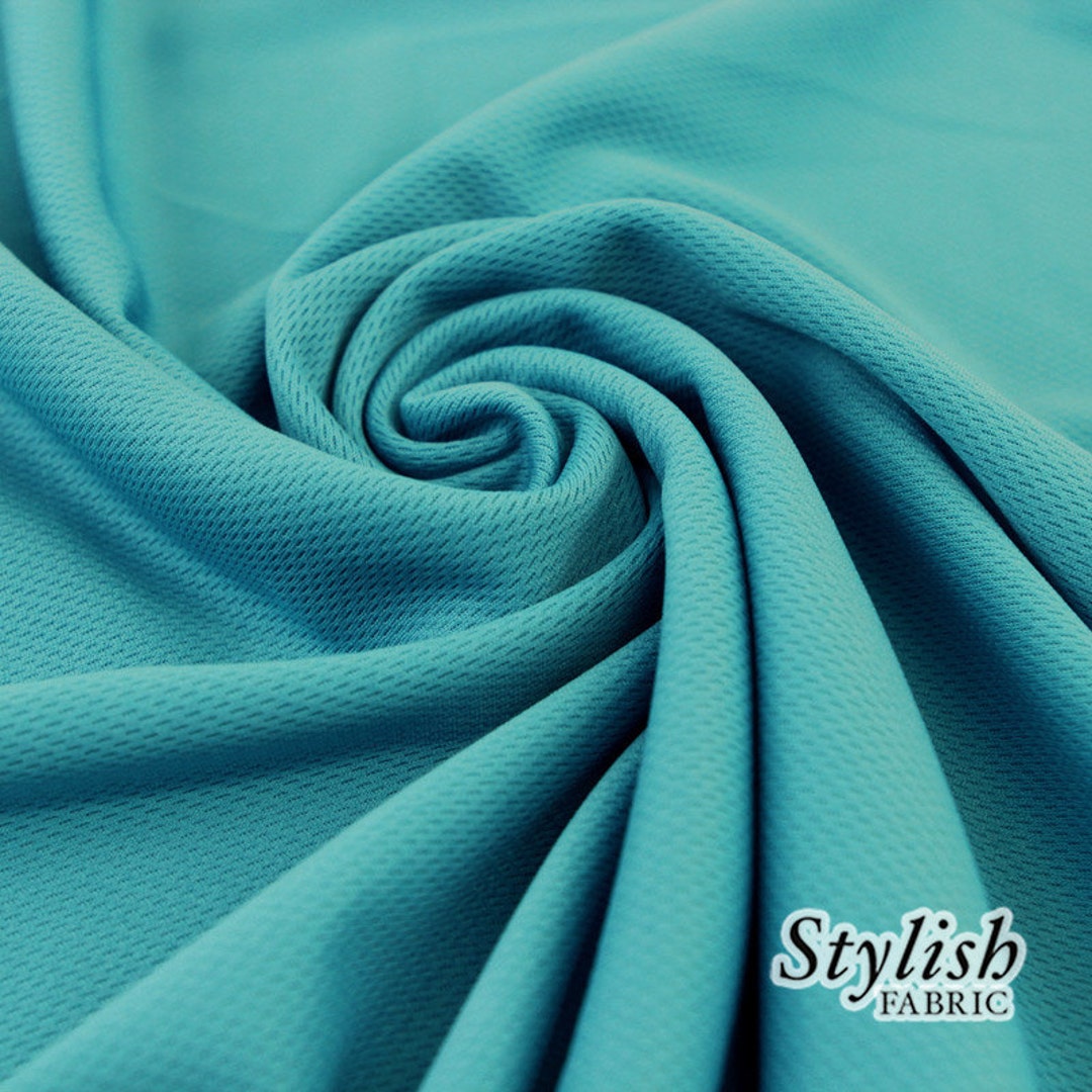 Teal Sports Mesh Fabric, Dimple Mesh Fabric by the Yard, Sports Fabric