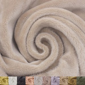 63&quot; Wide French Velour Fabric - (250GSM), Medium-Heavy Weight, 2-Way Stretch Poly Spandex Blend - Soft & Breathable. Camel #823