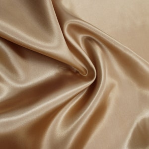 60&quot; inches Wide - by The Yard - Charmeuse Bridal Satin Fabric for Wedding, Apparel, Crafts, Decor, Costumes (KHAKI, 65 YARDS)