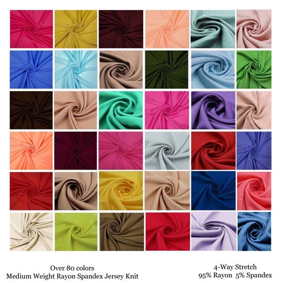 Stylish Fabric Medium Weight Rayon Spandex Jersey Knit Fabric by the Yard 1  Yard Style 409 