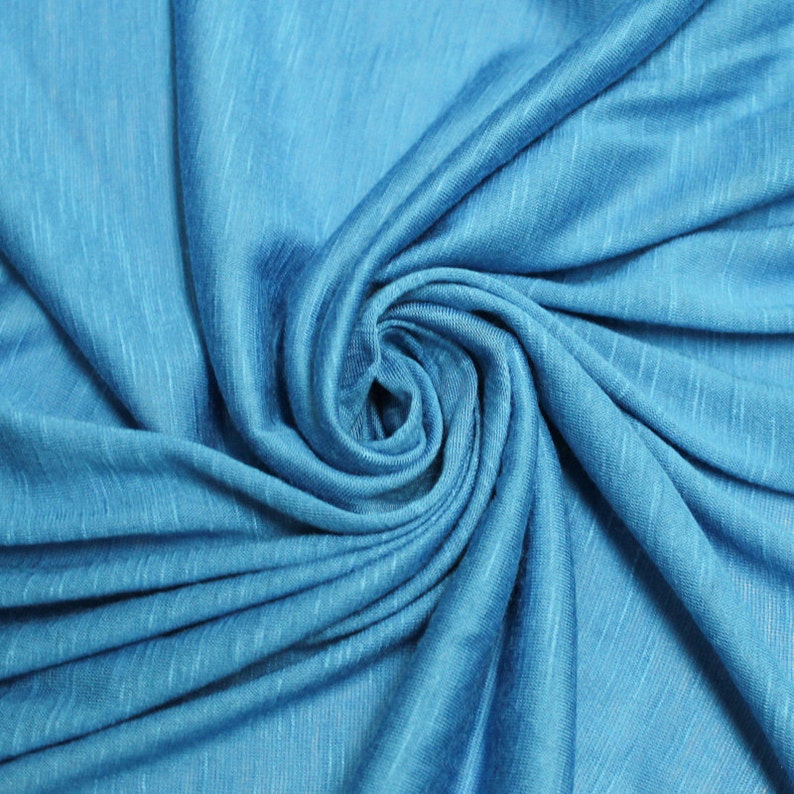 Turquoise Slub Rayon Jersey Knit Fabric Turquoise Modal Knit - Etsy