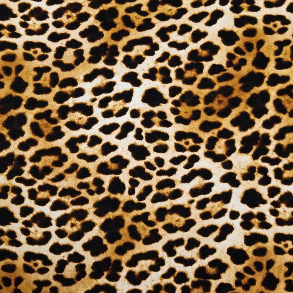 Black Golden Brown Leopard Pattern Prints on Rayon Spandex | Etsy