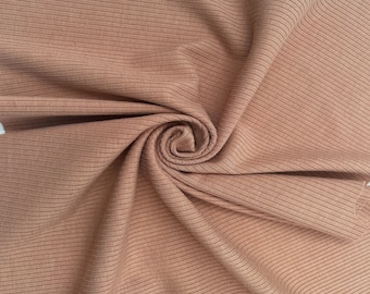 Warm Tan Solid 4x2  Rib Knit Fabric by the Yard- Style 774