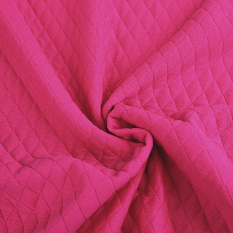 Hot Pink Quilt Knit Diamond Jacquard Stretch Fabric by the - Etsy