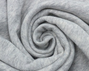 Heather Grey Solid Color Poly Cotton Fleece Fabric by the Yard -  Style 803