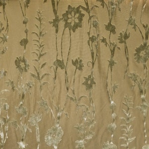 Olive Floral Pattern Burnout Velvet Fabric by the Yard- Style P-614-VELVET