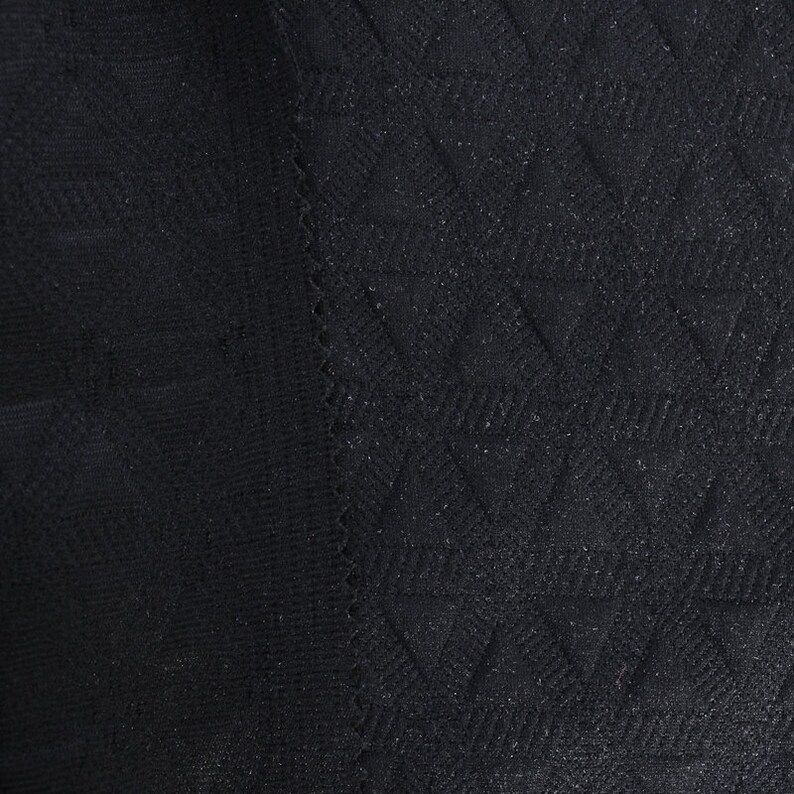 Black Jacquard Knit Stretch Fabric Style 470 | Etsy