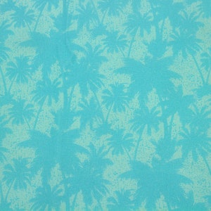 California Palms-ontwerp 100% katoenen quiltstof op maat gesneden (lichtblauw, groenblauw) - stijl CQ-188