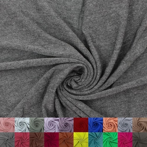 Tessuto in maglia jersey spandex rayon modale largo 60&quot; tagliato su misura (225 GSM) - Peso medio, elasticizzato in 4 direzioni, traspirante - Carbone bicolore n. 765