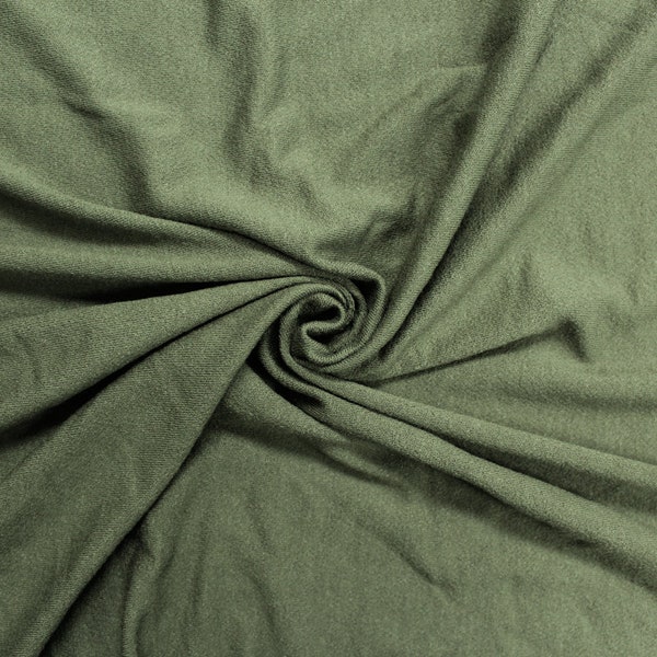Army Green Crepe Viscose Fabric by the yard - 550