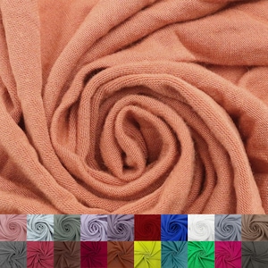 Tessuto in maglia jersey spandex rayon modale largo 60&quot; tagliato su misura (225 GSM) - Peso medio, elasticizzato in 4 direzioni, traspirante - Ruggine n. 765