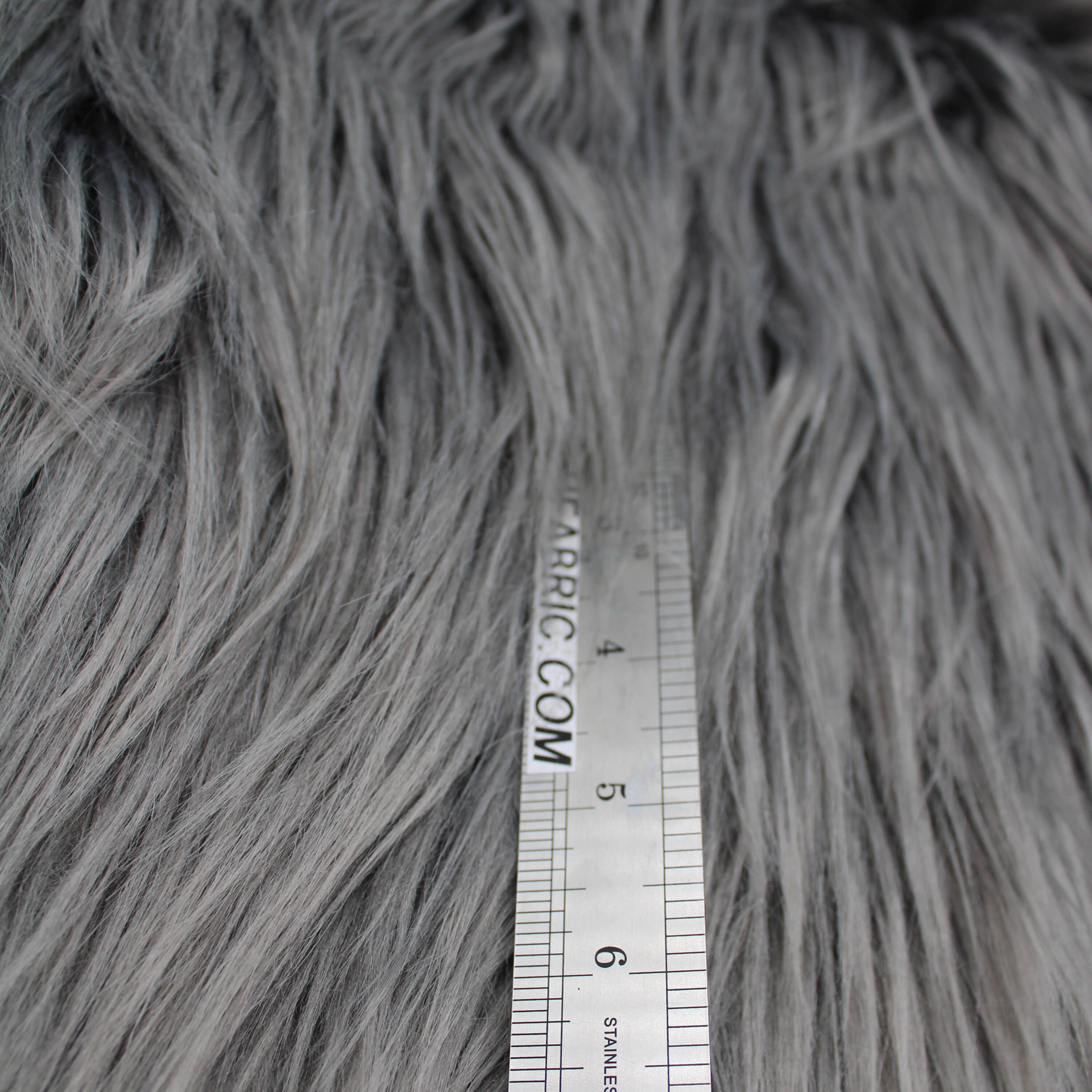 Charcoal Dark Faux Fur Fabric Long Pile Mongolian 1 Yard - Etsy