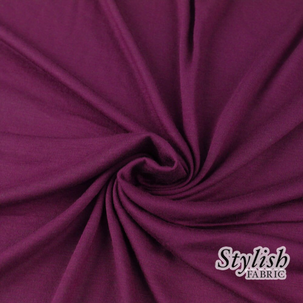 DARK MAGENTA Rayon Jersey Knit Fabric 
