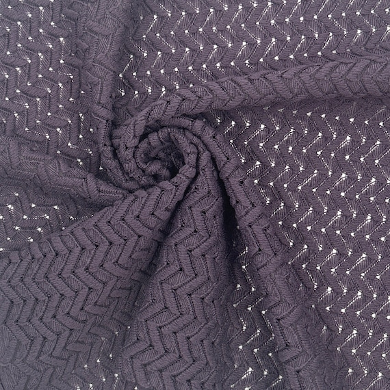 Eggplant Minimal Stretch Chevron Jacquard knit Fabric by the Yard Style 844