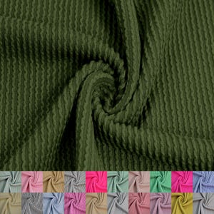 55/57&quot; Olive Poly Rayon Spandex Rib Knit Stretch Fabric by the Yard - Style 832