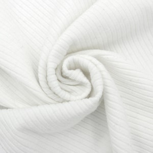 Off White Solid 4x2  Rib Knit Fabric by the Yard- Style 774