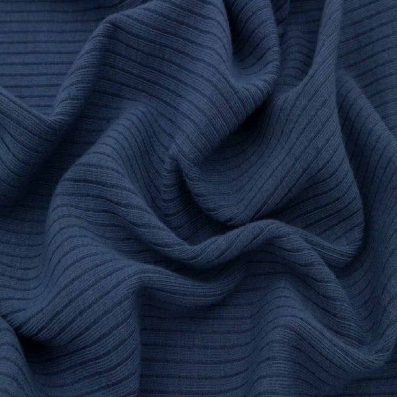 Denim Solid 4x2 Rib Knit Fabric by the Yard Style 774 