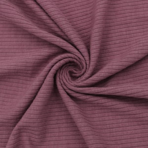 Mauve Poly Rayon Spandex 4x2 Rib Knit Fabric by the Yard- Style 753