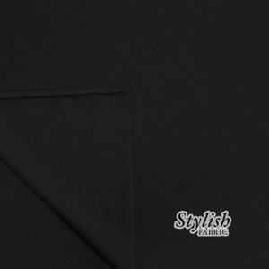 Black French Terry Spandex Fabric by the yard Style 506 image 2