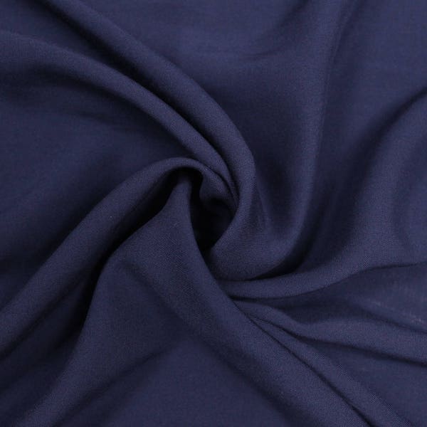 Navy Rayon Challis Woven Fabric by the Yard, Swatch , Sample - Style 3265