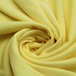 60” Wide Sandwashed Modal-Poly Jersey Knit Fabric - 165 GSM, Lightweight, Soft & Breathable with a Cupro-Like Feel - Bright Yellow #681